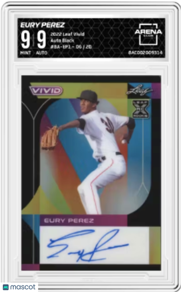 2022 Leaf Vivid Eury Pérez #BA-EP1 Auto Black /20 Arena Club 9 Auto 9