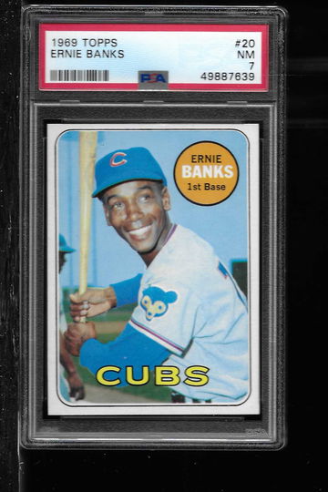 1969 TOPPS ERNIE BANKS PSA 7