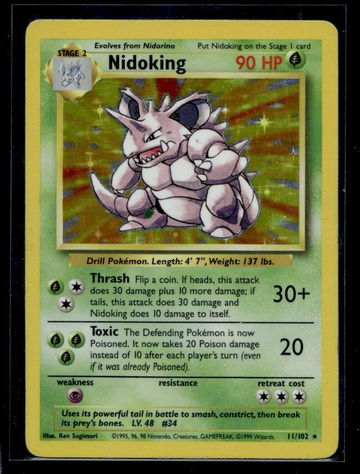 1999 Pokémon Base Set Nidoking #11/102 Holo