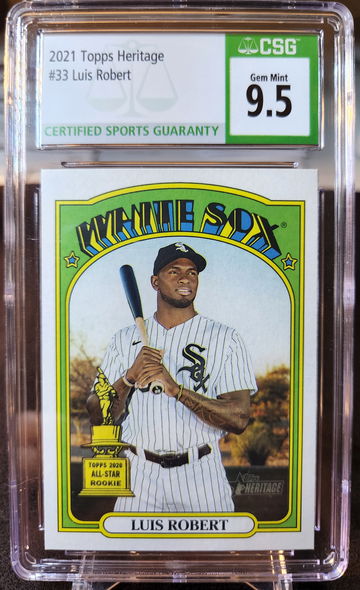 2021 Topps Heritage Luis Robert #33 Gem Mint CSG 9.5 Rookie Cup White Sox