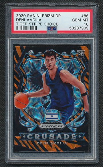 2020 Prizm Draft Pick Deni Avdija Tiger Stripe Choice PSA 10
