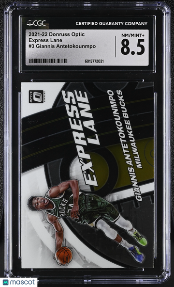 2021-22 Donruss Optic Giannis Antetokounmpo #3 Express Lane CGC 8.5