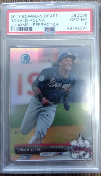 2017 Bowman Draft Ronald Acuna Chrome Refractor Rc Rookie PSA 10