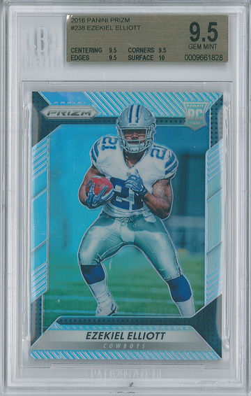 2016 Panini Prizm Ezekiel Elliott #238 Silver Prizm BGS 9.5 True Gem Plus Cowboys