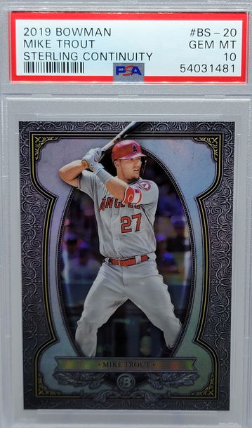 2019 BOWMAN #BS-20 MIKE TROUT STERLING COMMUNITY PSA 10