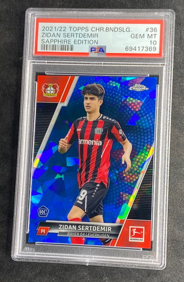 2021 Topps Chrome Bundesliga Sapphire Edition 36 Zidan Sertdemir PSA 10