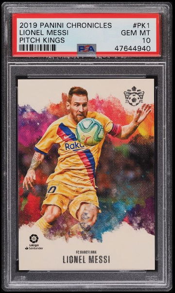 2019 PANINI CHRONICLES PITCH KINGS LIONEL MESSI #PK1 PSA 10 GEM MINT