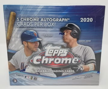 2020 Topps Chrome Jumbo Box with 5 Autograph Cards Sealed Hobby Box