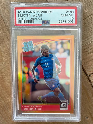 2018 Donruss Optic Timothy Weah Orange /99 Rookie PSA 10