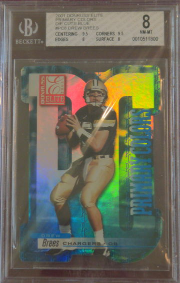 2001 Donruss Elite Primary Colors Blue Die Cuts 21/50 Drew Brees