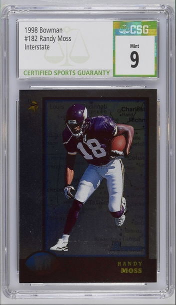 1998 Bowman Interstate Rare Randy Moss #182 Rookie Card CSG 9 Mint