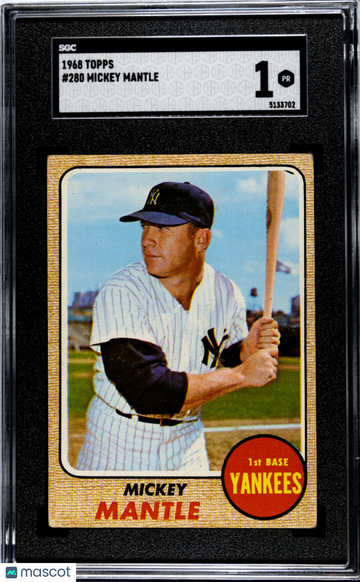 1968 Topps Mickey Mantle #280 SGC 1