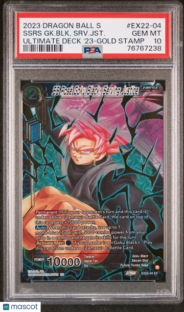 2023 Dragon Ball Super Ultimate Deck 2023 RS Goku BLK, Justice Gold Stamp PSA 10 #EX22-04