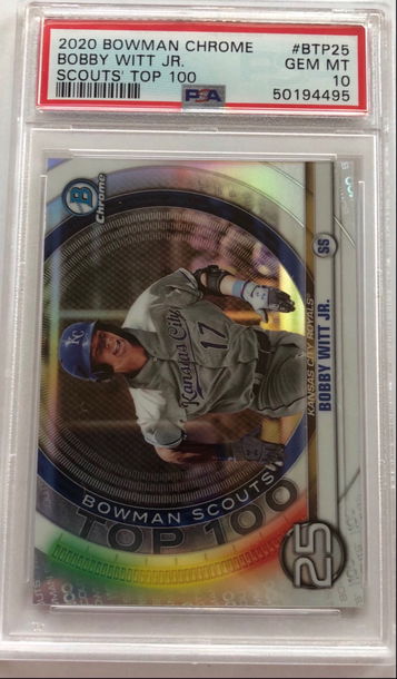 2020 Bowman Chrome Bobby Witt Jr PSA 10