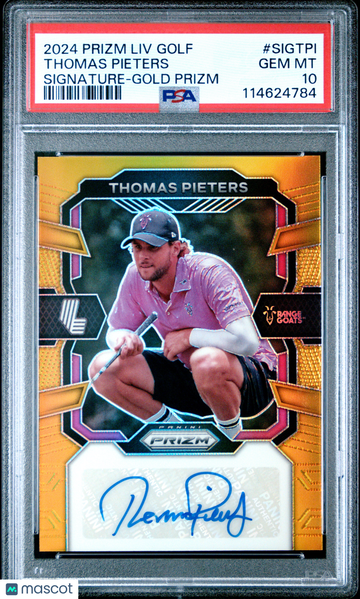 2024 Panini Prizm LIV Golf Signatures Thomas Pieters #SIGTPI Gold PSA 10