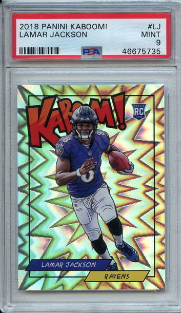 Lamar Jackson 2018 Panini Kaboom! Rookie PSA 9 Ravens