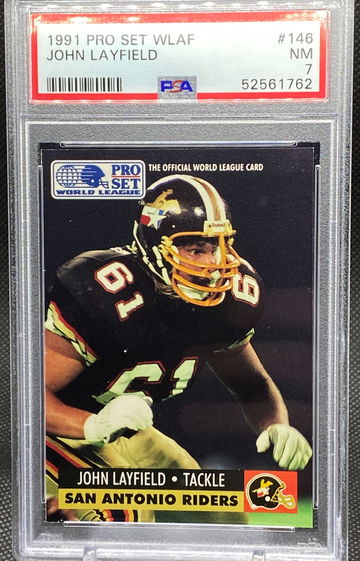 1991 Pro Set WLAF John Bradshaw Layfield Rookie #146 PSA 7 WWE JBL 