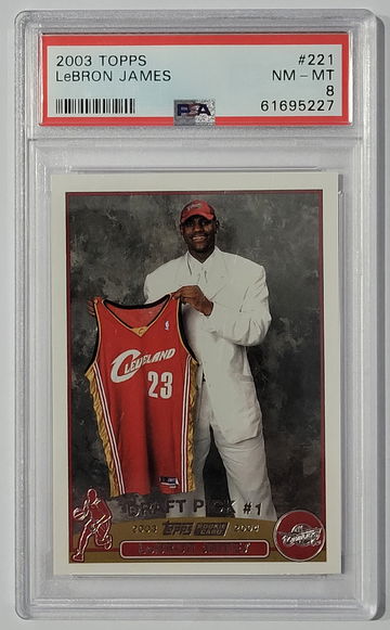 2003 Topps Basketball Card #221 Lebron James Rookie Graded PSA 8 RC