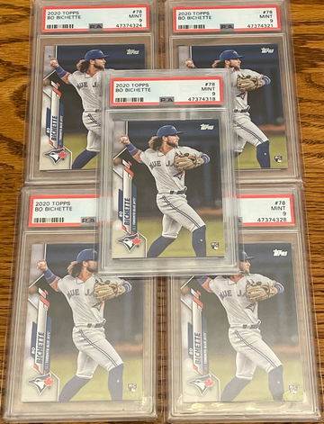 5 card Lot 2020 Topps #78 Bo Bichette PSA 9