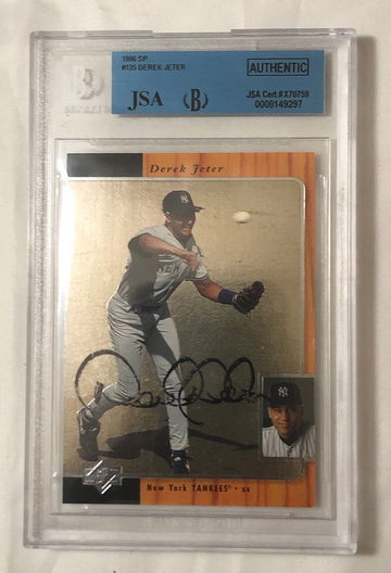 1996 SP #135 DEREK JETER ( BECKETT / JSA) AUTHENTIC SIGNATURE 