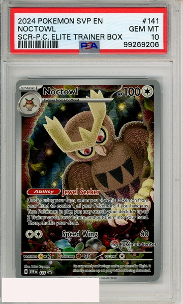 2024 POKEMON SVP EN-SV BSP NOCTOWL #141 STELLAR CROWN PC ETB PSA 10 GEM MT