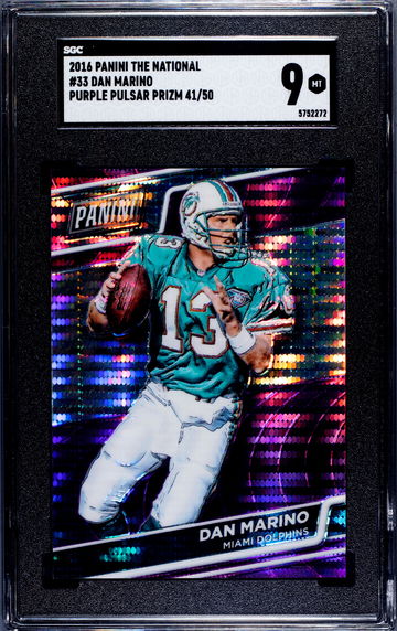 2016 Panini National Convention VIP Purple Pulsar Prizm /50 Dan Marino SGC 9