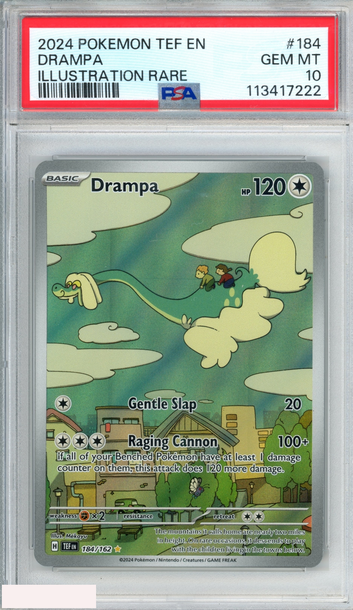 2024 POKEMON TEF EN TEMPORAL FORCES DRAMPA #184 ILLUSTRATION RARE PSA 10