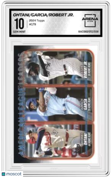 2024 Topps American League Leaders Home Runs (Ohtani /García /Robert Jr.) #179 Arena Club 10