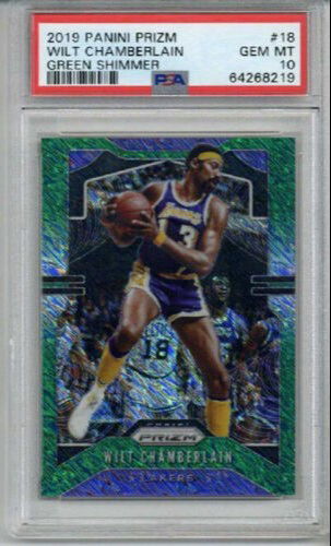 2019 PANINI PRIZM GREEN SHIMMER #18 WILT CHAMBERLAIN LE 02/25 PSA 10
