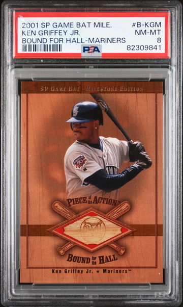 2001 SP Game Used Bat Milestone For the Hall Mariners Ken Griffey Jr. PSA 8