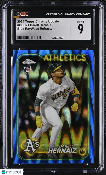 2024 Topps Chrome Update Darell Hernaiz #USC21 Blue RayWave Refractor /150 CGC 9