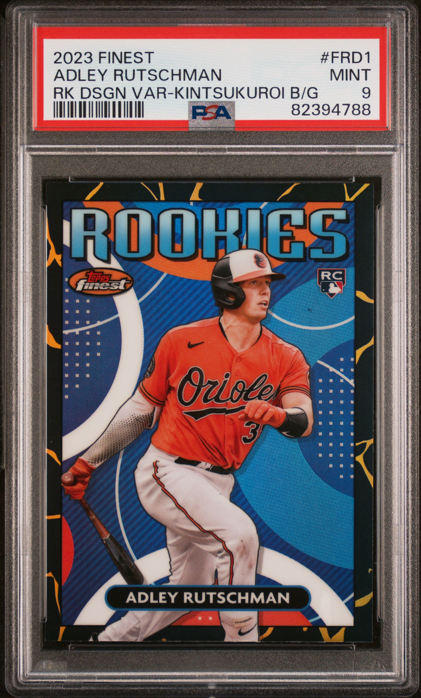 2023 Adley Rutschman Topps Finest Rookies Variation #FRD1 PSA 9 Black & Gold RC
