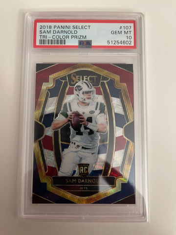 2018 Panini Select Sam Darnold Tri Color Rookie PSA 10 