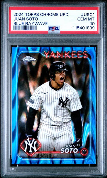 2024 Topps Chrome Update Blue Raywave Juan Soto #USC1 /150 PSA 10