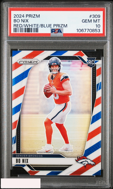 2024 PANINI PRIZM BO NIX #309 RED WHITE BLUE PRIZM ROOKIE RC PSA 10 GEM MT