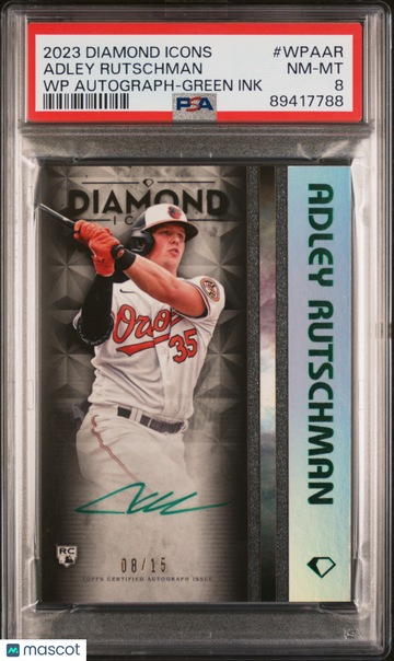2023 Topps Diamond Icons White Polychromatink Autographs Adley Rutschman #WPAAR WP Green /15 PSA 8