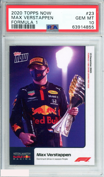 2020 TOPPS NOW MAX VERSTAPPEN #23 F1 ASTON MARTIN RED BULL ROOKIE PSA 10 GEM MT