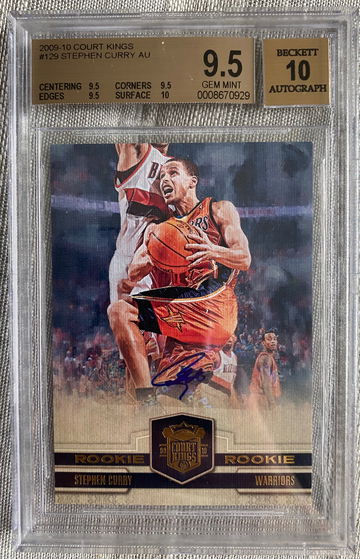 Steph Curry 2009 Panini Court Kings Rookie RC #129 /649 BGS 9.5 Auto 10 Pristine Low Pop!