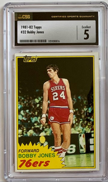 1981 - 82 Topps Basketball #32 Bobby Jones - Graded CSG 5 - Excellent.  76ers!