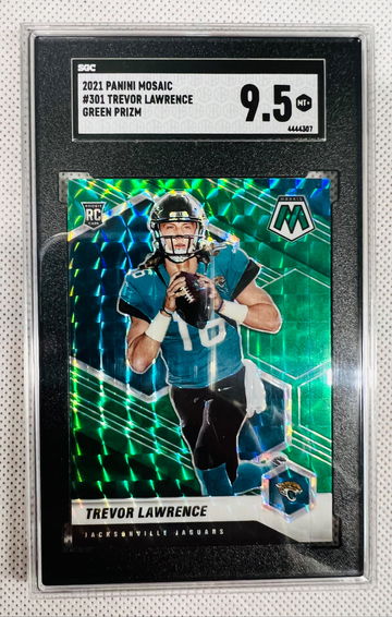 2021 Mosaic Green Prizm Trevor Lawrence Rookie SP SGC 9.5