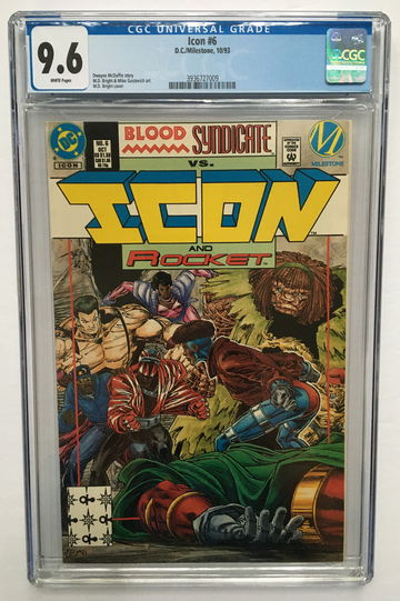 ICON #6  CGC 9.8 "BLOOD SYNDICATE vs. ICON and ROCKET" FREE S/H.