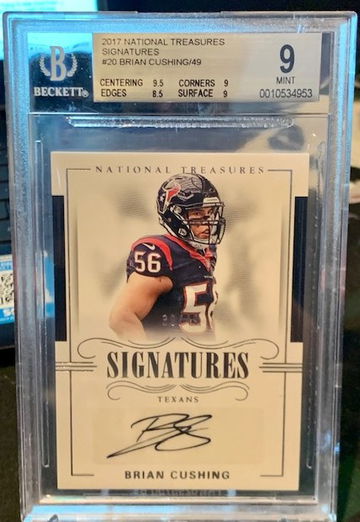 BRIAN CUSHING NATIONAL TREASURES AUTO /49 BGS 9