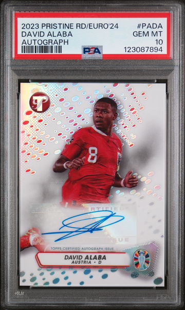 2023 Topps Pristine Road To UEFA Euro 2024 Pristine Autographs David Alaba #PADA PSA 10