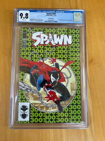 Spawn #300 CGC 9.8 White Pages. Third print green Spider-Man homage