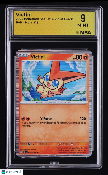 2025 Pokemon Scarlet & Violet Black Bolt Victini Holo MBA 9 #12