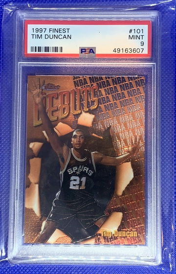 Tim Duncan 1987 Topps Finest #101 PSA 9