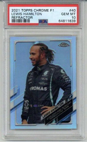 2021 TOPPS CHROME F1 REFRACTOR #40 LEWIS HAMILTON MERCEDES-AMG PSA 10 LOW POP