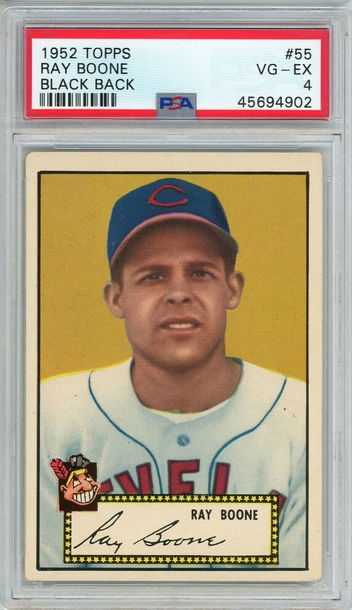 1952 Topps Ray Boone Black Back #55 PSA 4 P1298