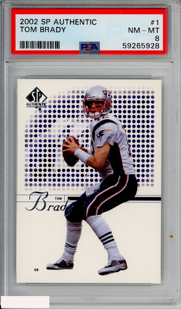 2002 SP AUTHENTIC TOM BRADY #1 NEW ENGLAND PATRIOTS PSA 8 NM-MT