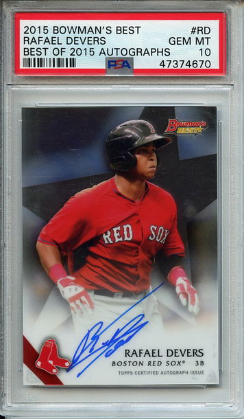 Rafael Devers 2015 Topps Bowman's Best, Best of 2015 Autographs #B15-RD PSA 10 Gem Mint! 4670